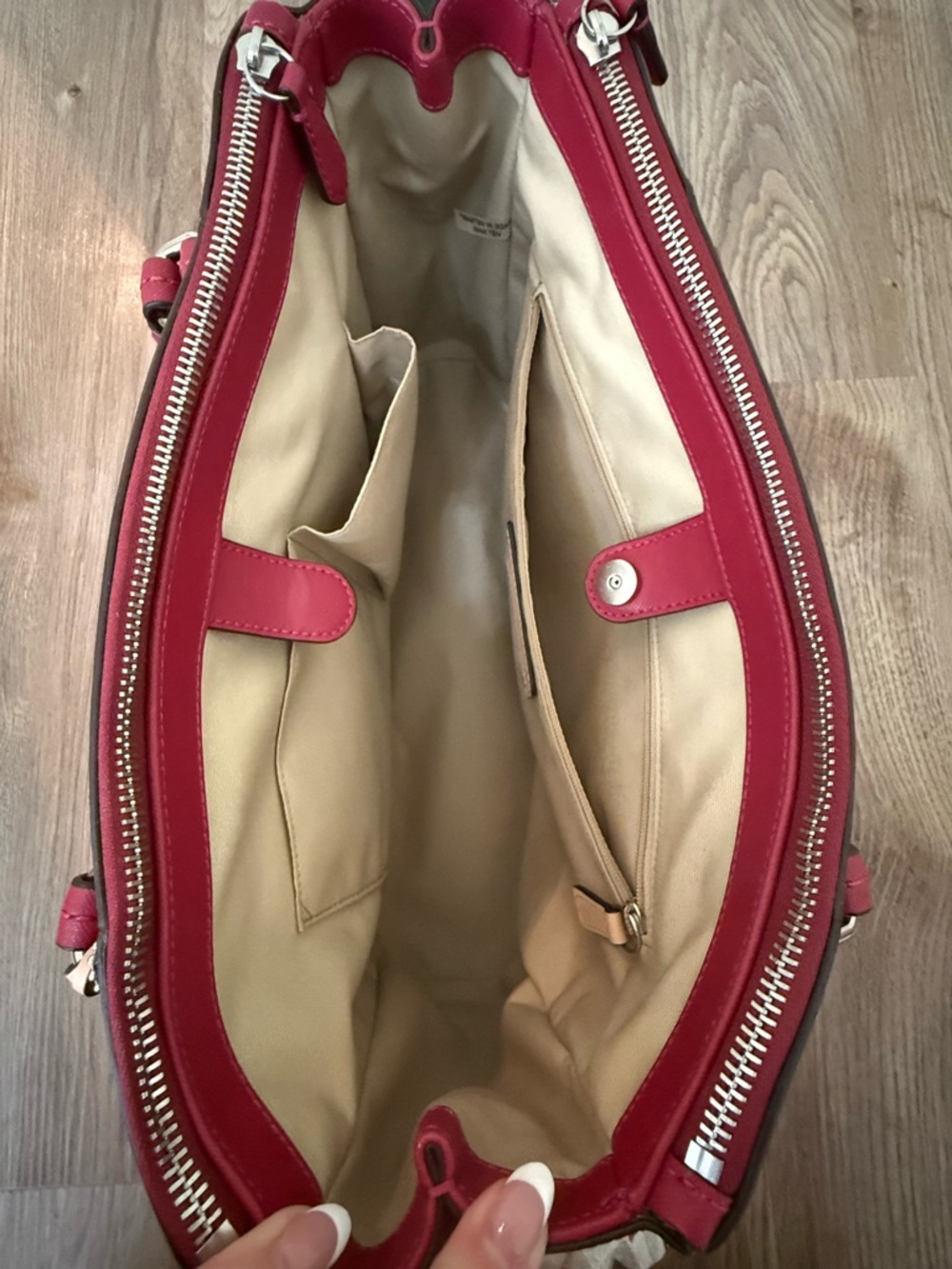 Coach Peyton Leather Tote – Magenta - Picture 7 of 15